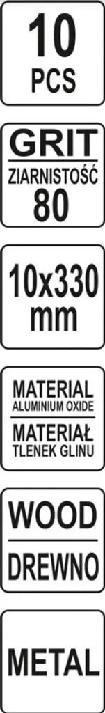 Nastro Abrasivo 10x330 mm P80 Professional | Per Metallo e Legno 10pz - 4