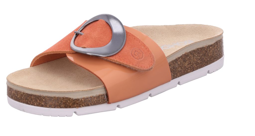 Rohde Damen Pantolette Aus Leder Mit Schnalle – Bequemes Memory-Fußbett, Absatz 2,5 Cm