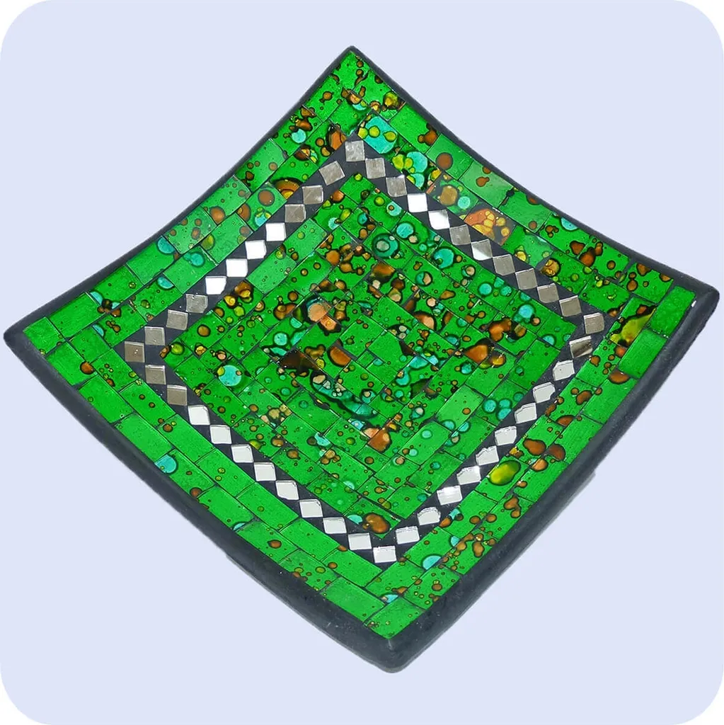 Coupe décorative mosaïque verte - Solution design pour salon élégant - 3
