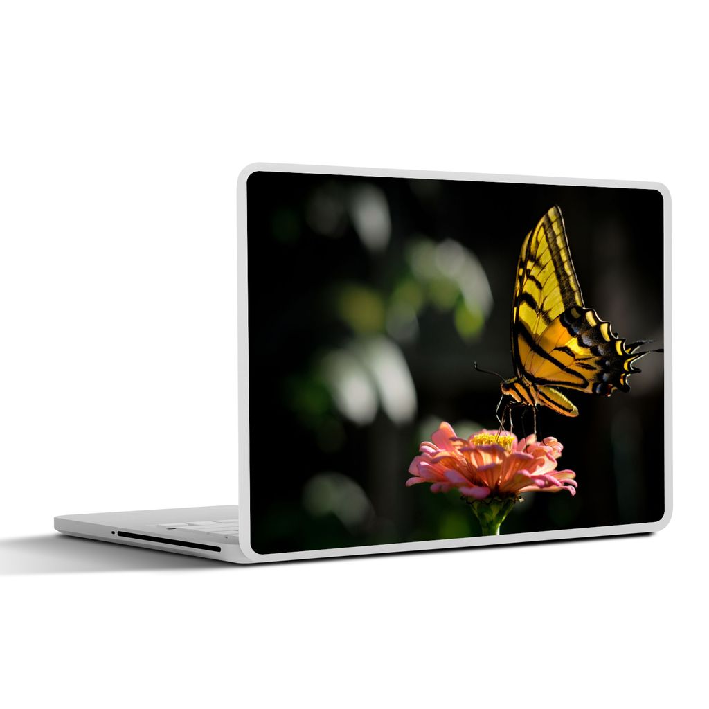 MuchoWow Laptop Aufkleber Sticker Cover Schmetterling - Botanisch - Blume 36.5x27.5 cm - Laptop-Sticker