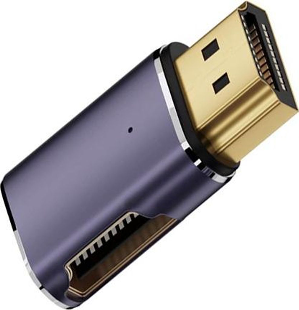INF Rechtwinkliger HDTV Adapter Stecker auf Buchse - 8K 60Hz, 4K 120Hz - 2er Pack
