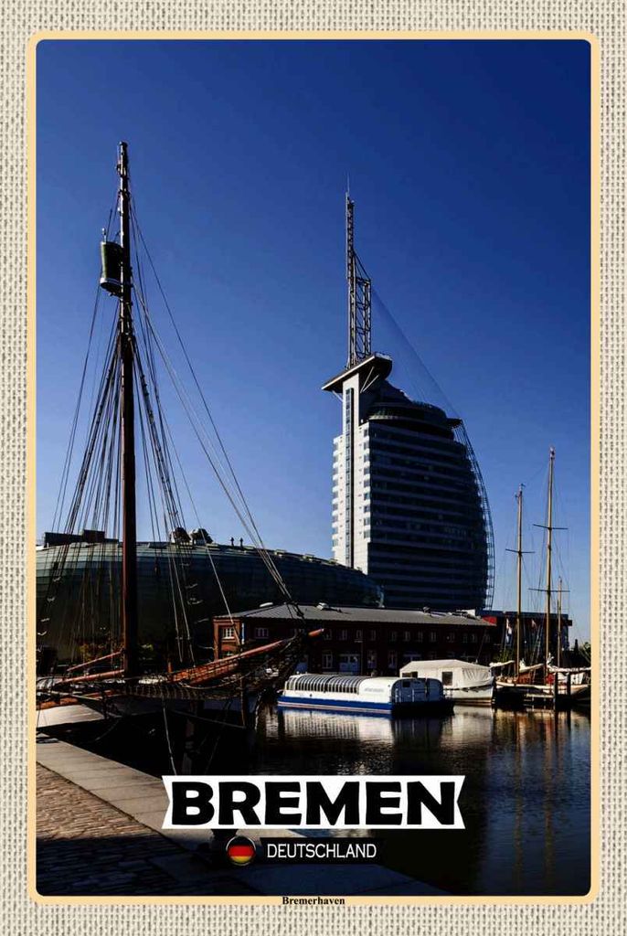 vianmo Holzschild 30x20 cm Bremen Deutschland Böttcherstraße Bildmotiv Reisemotiv Abenteuer Reisen