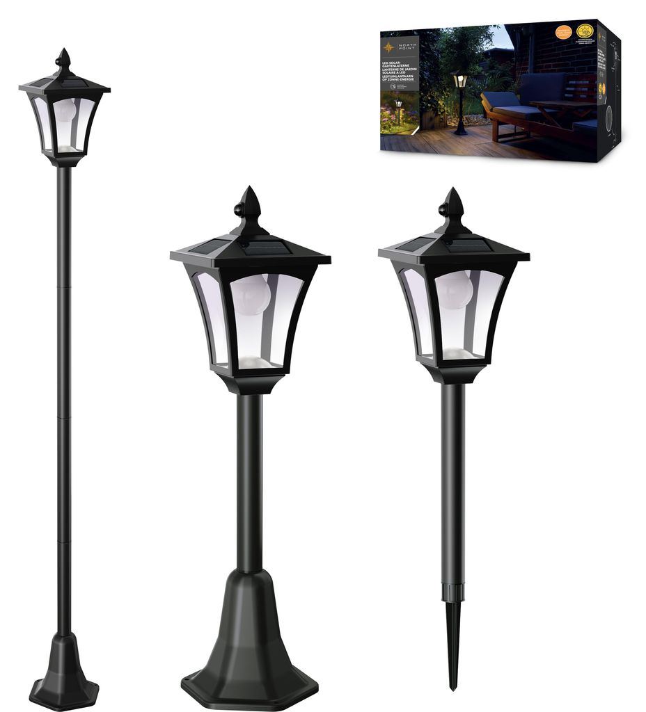 Northpoint LED 3in1 Solar Gartenlaterne mit Bewegungssensor Dämmerungssensor 3000K 20lm IP44