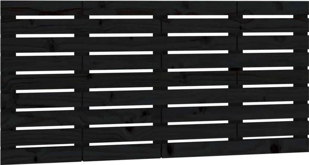 vidaXL Wand-Kopfteil Schwarz 146x3x63 cm Massivholz Kiefer Produktbild 