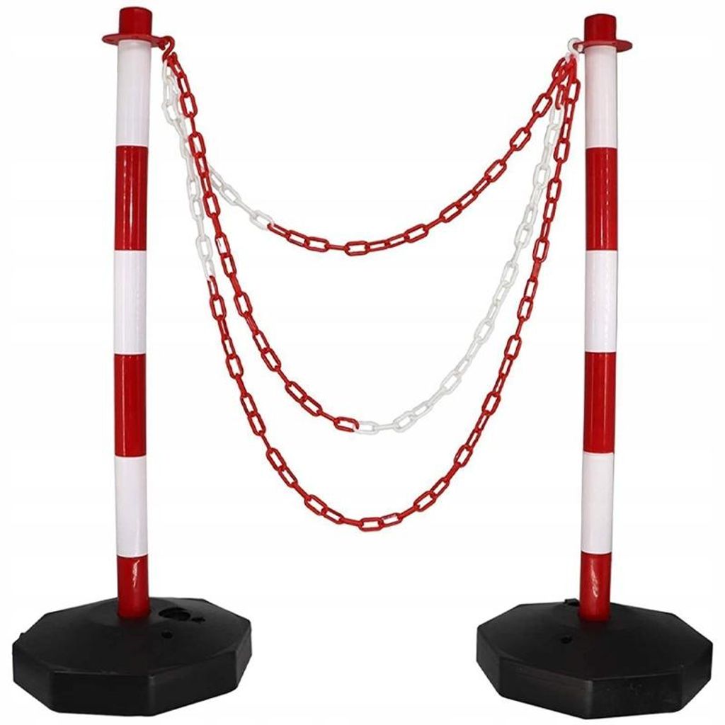 Palo di delimitazione rosso e bianco per parcheggi, 85 cm Immagine del prodotto 