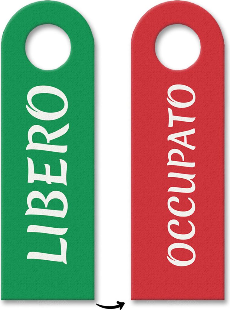 Türhänger 10er Set auf italienisch Libero-Occupato in grün-rot Italien Italia