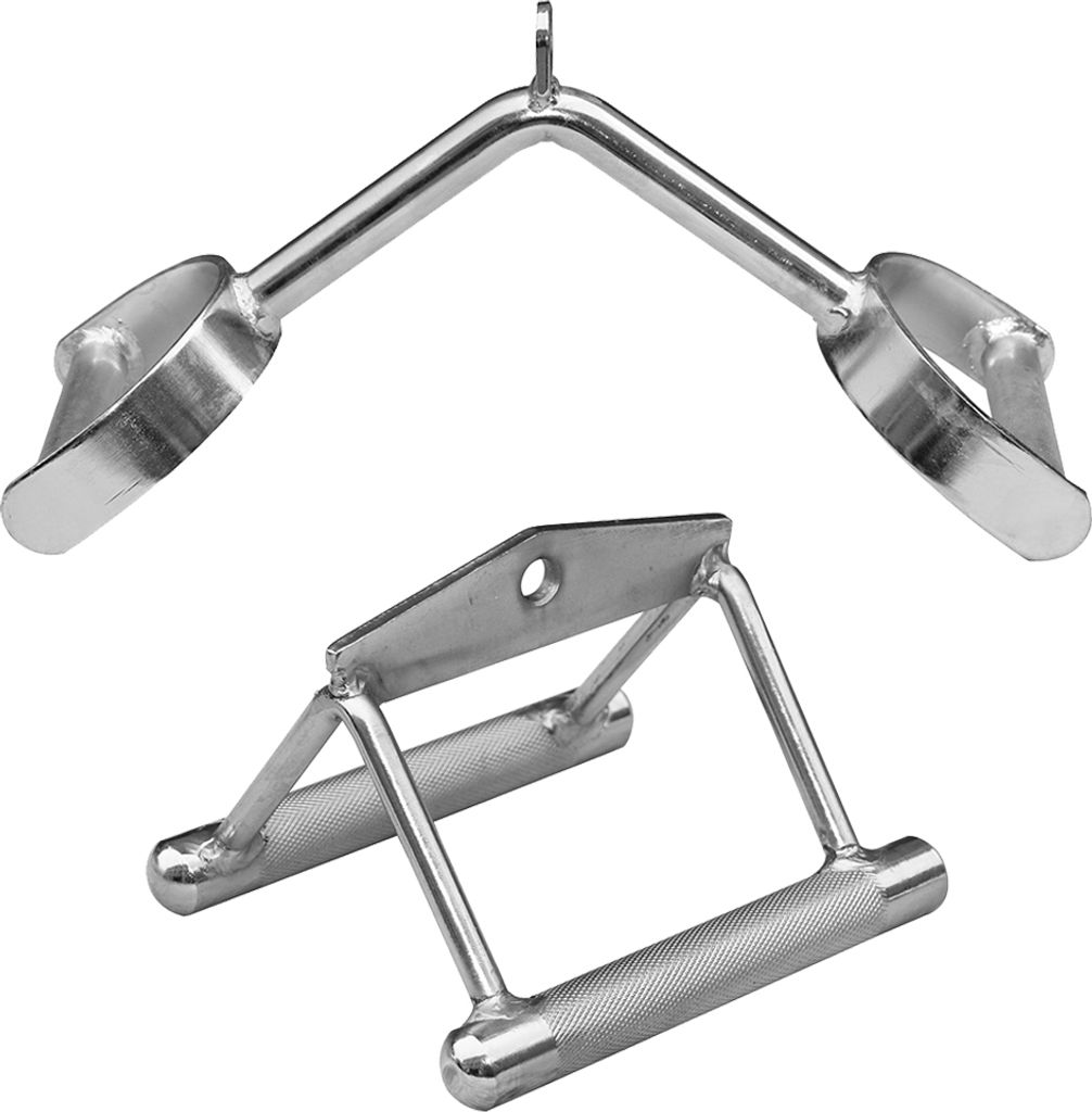 Sporttrend 24 - Seilzug Set Parallelgriff schmal + Rudergriff mit Hufgriff