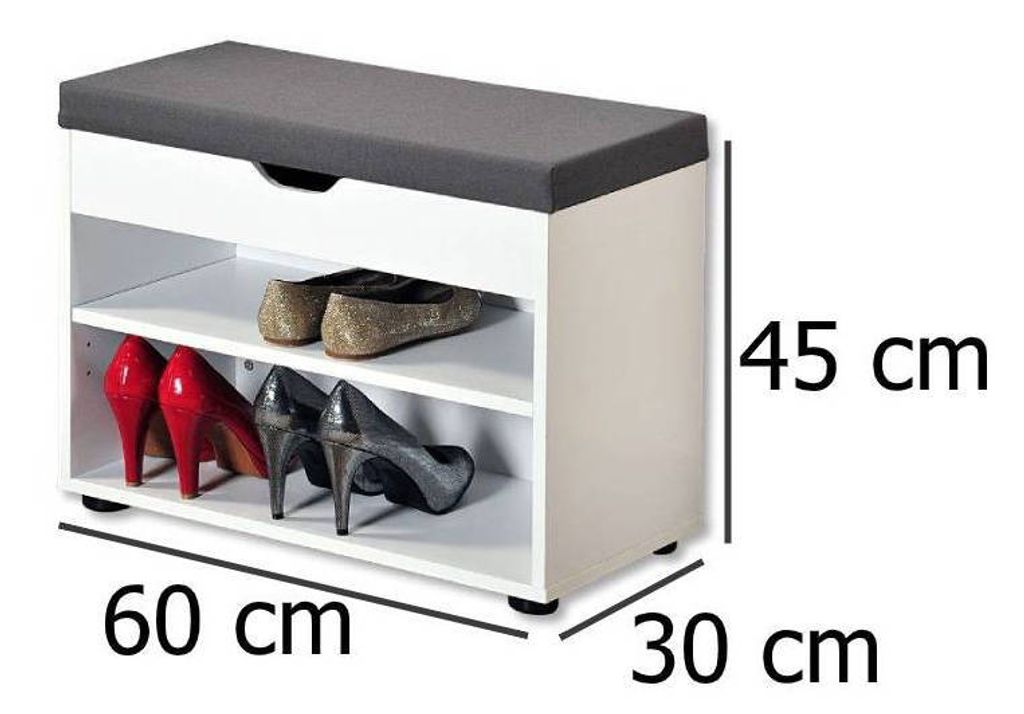 Kesper Schuhregal weiß grau Polyester MDF-Platte 30 cm x 60 Produktbild 10