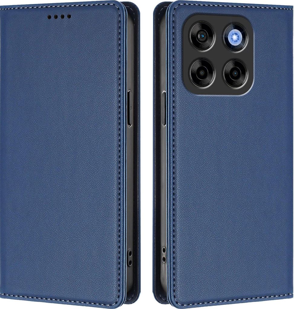 Handyhülle für ZTE Blade V70/nubia V70, Kunstleder Klapphülle Stoßfeste Magnetische Hülle mit Ständer Dunkelblau