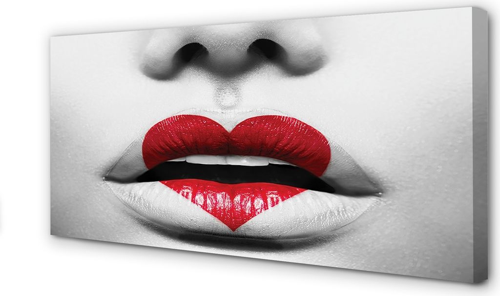 Leinwandbild 140x70 Wandkunst Herz Lippen Frau