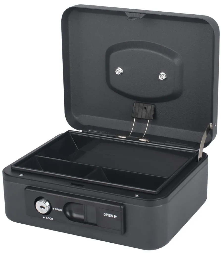 Boîte à Billets Pavo Deluxe 250mm Bleue en Acier avec Plateau Amovible