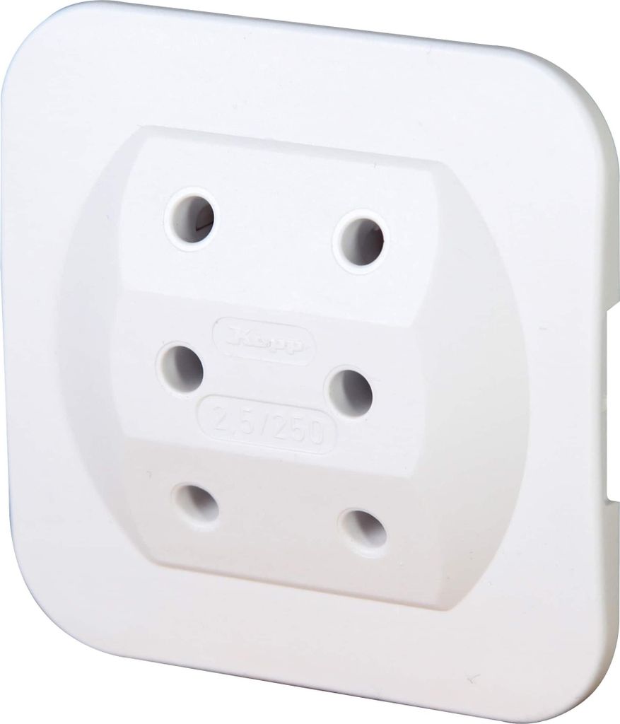 A white electrical adapter with multiple sockets.