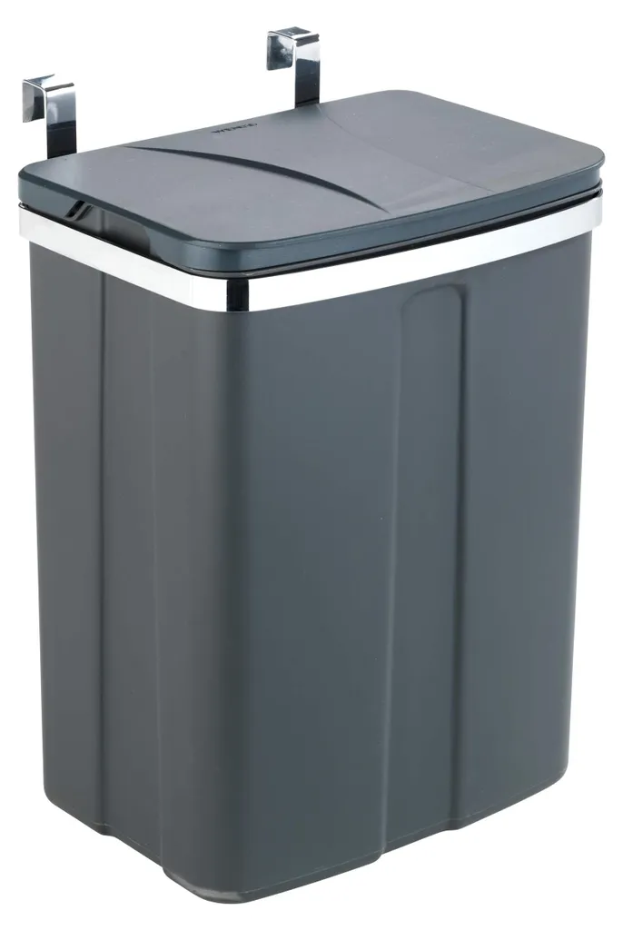 Poubelle de placard à accrocher 12 litres - Idéale salle de bains gris