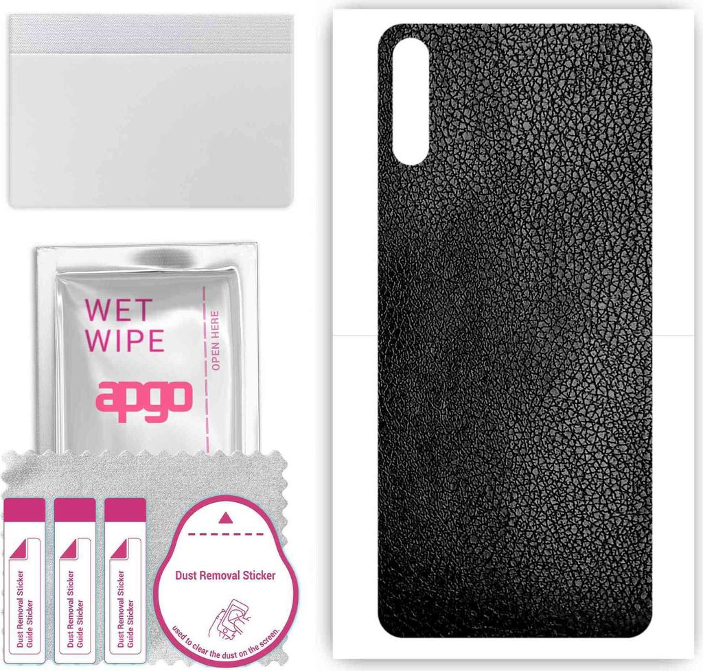 apgo Rückseite Schutzfolie, Skin, kompatibel mit Huawei Enjoy 10E, Hinten Displayschutzfolie aus Vinylfolie, kratzfest, einfache Montage - Schwarz...
