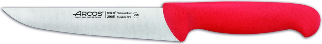 Küchenmesser Arcos 2900 - Prof 290522 aus Nitrum-Edelstahl und mango ergonomisches rotes Polypropylen und 15 cm Klinge, Vitrine