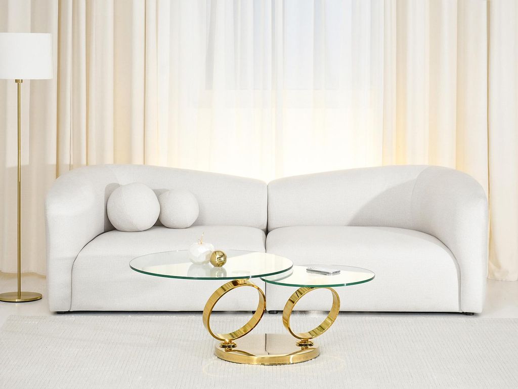 Luxus-Couchtisch NAIMA – transparent/gold Produktbild 