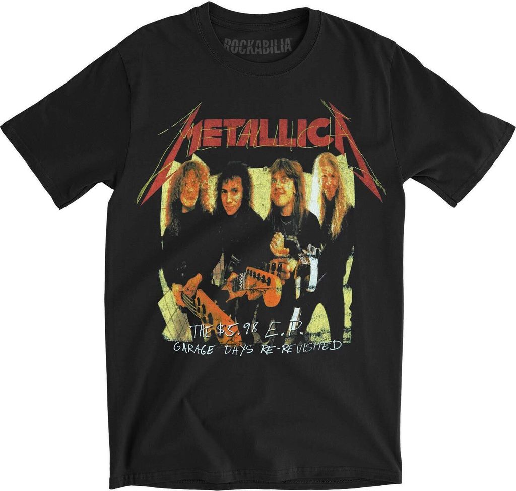 Metallica - "Garage" T-Shirt für Herren/Damen Uni RO924 (M) (Schwarz/Gelb)