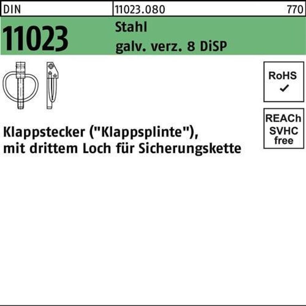Reyher Klappstecker DIN 11023 17x60 Zn8 (50 Stück)