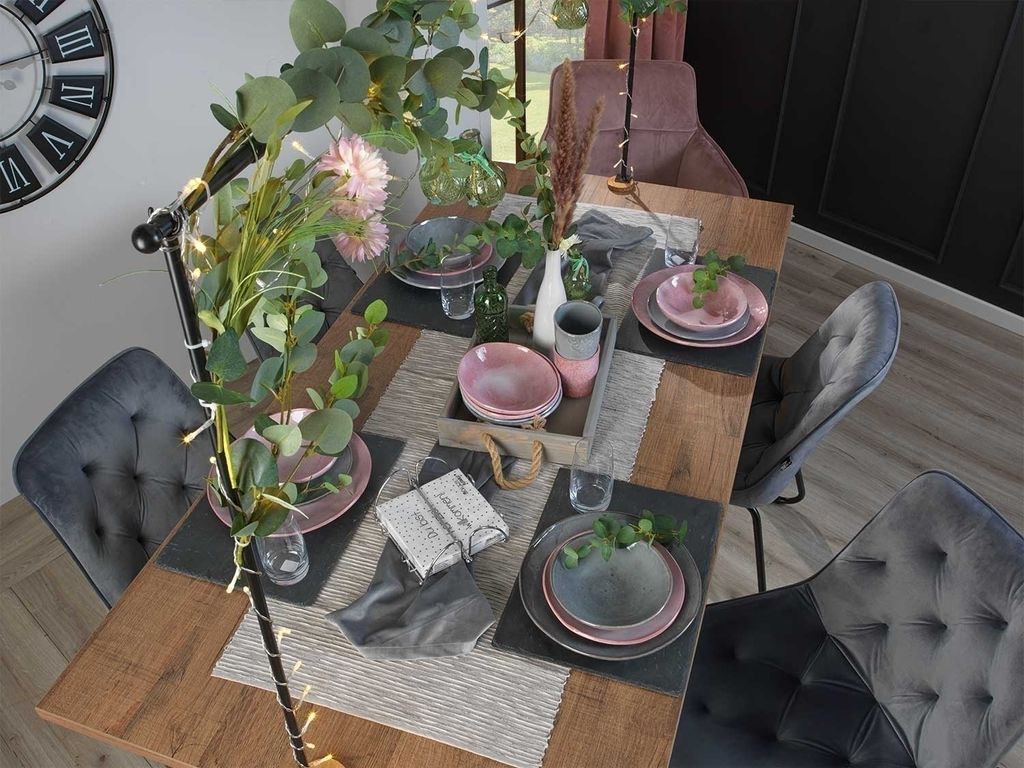 Kaffeetassen - 355 ml - Rosa - Steingut - glasiert - mit floraler Prägung - 48er Set