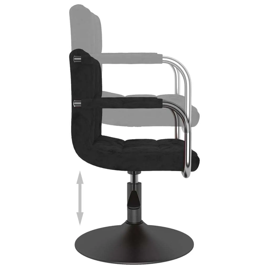 Sedia vidaXL Velluto Nero: Design Contemporaneo per Interni Chic - 12