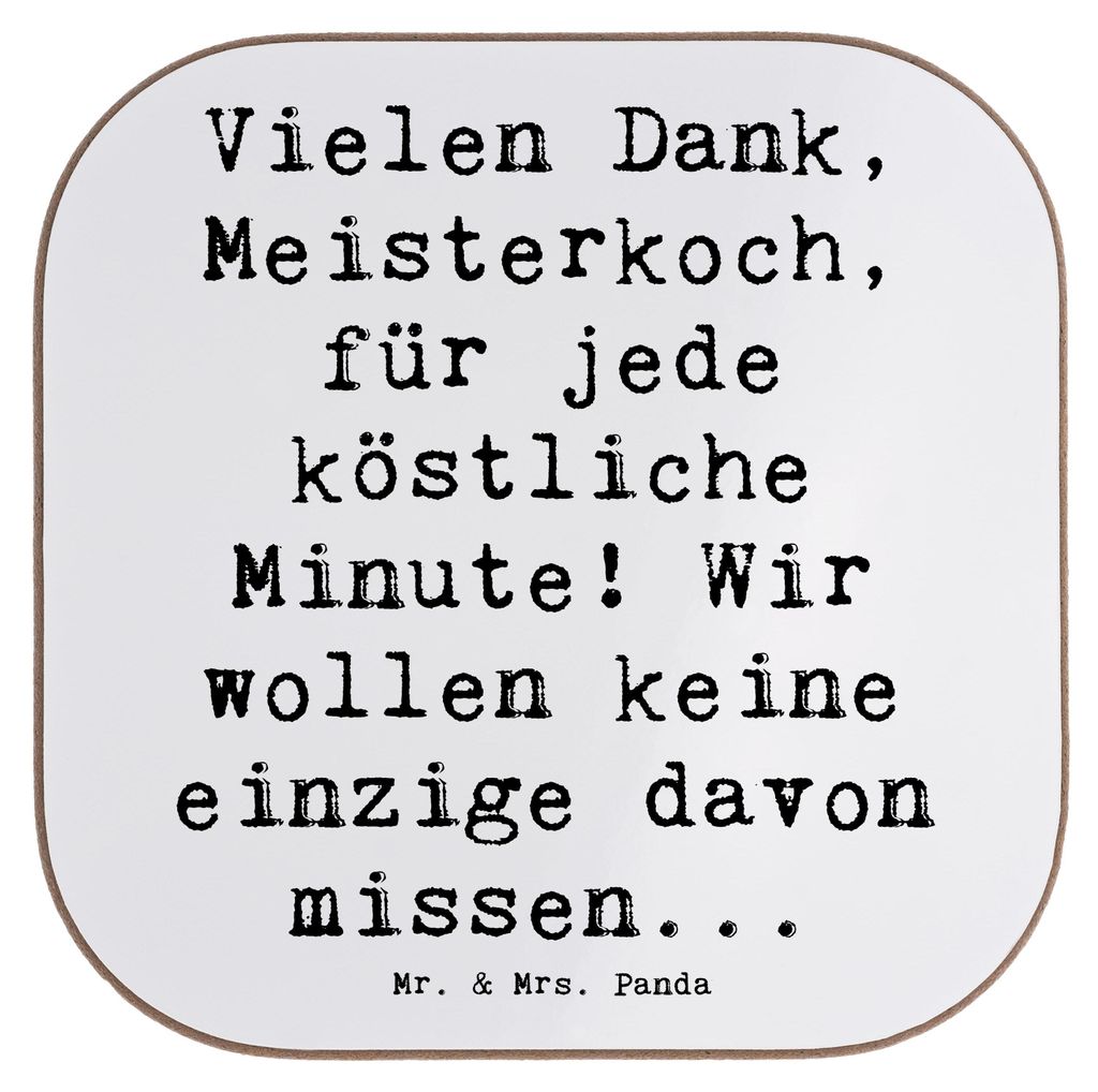 Mr. & Mrs. Panda Untersetzer für Gläser Spruch Danke Koch - Weiß - Geschenk, Anerkennung, Tassen, Freundschaft, Coaster, Bedanken, sagen, köstl...
