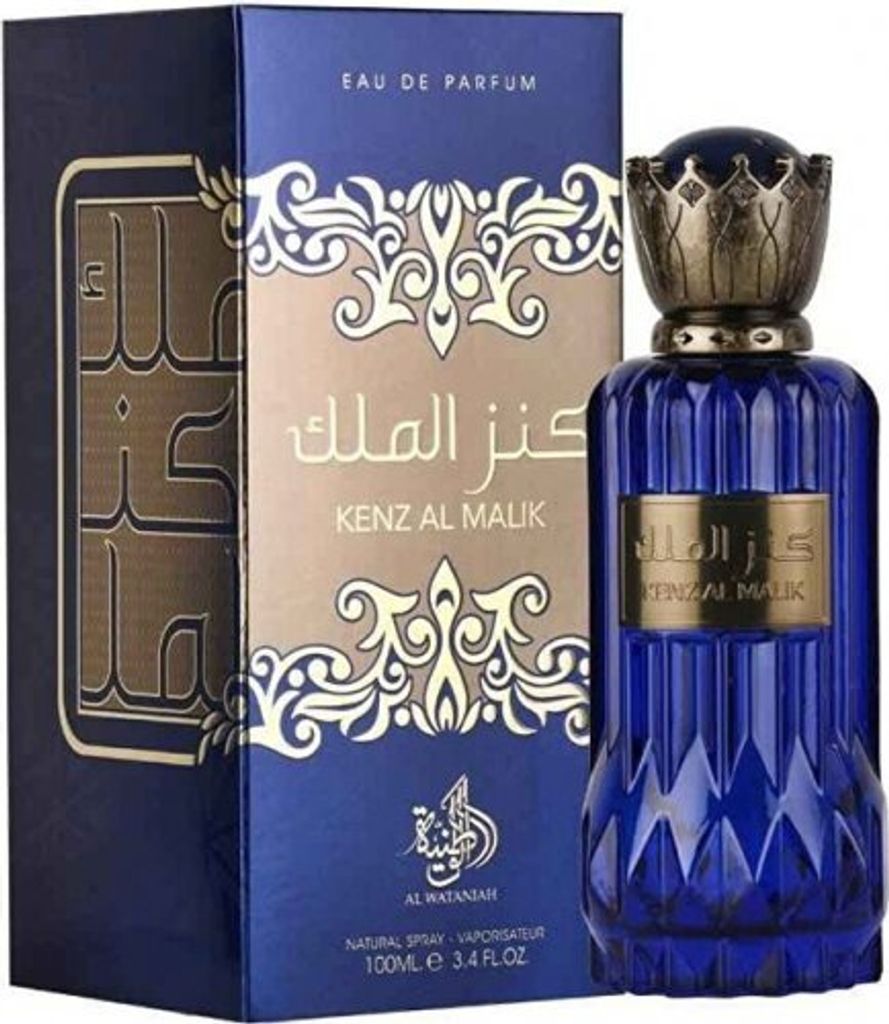 A perfume bottle and its box are displayed against a white background.