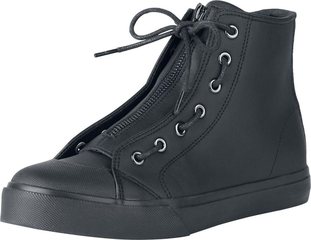 Black Premium by EMP Damen Essential Faux Leather sneaker with zipper schwarz EU38