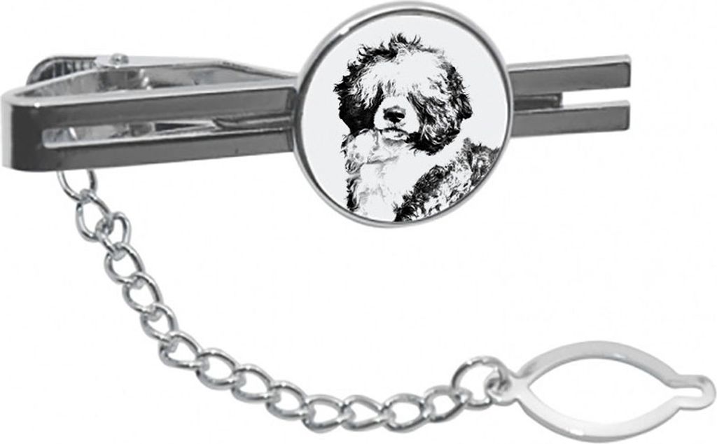 Portugiesischer Wasserhund - Krawattenklammer mit Hund, personalisierter Krawattenclip, einzigartiges Geschenk für Männer von der Marke Art-Dog