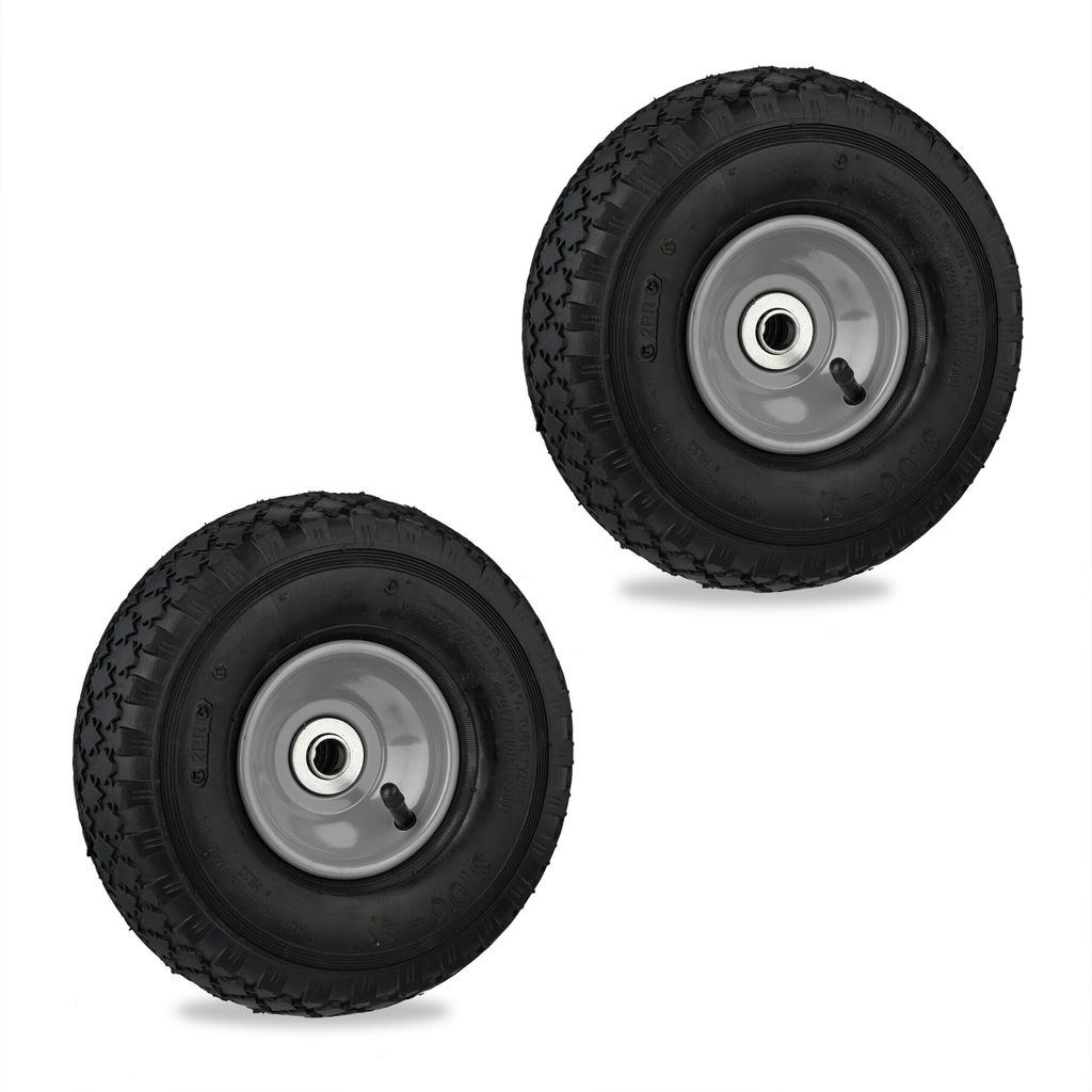 2 Ruote Per Carrello Relaxdays - Pneumatici Ad Aria 260mm, Asse 16mm, Portata 100kg - Foto 4