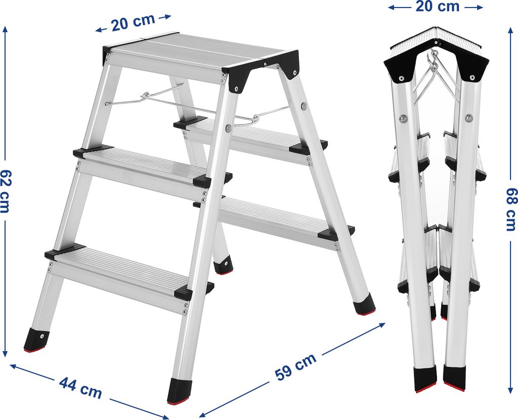 SONGMICS Leiter, Trittleiter, Aluleiter mit 3 Stufen, Produktbild 9