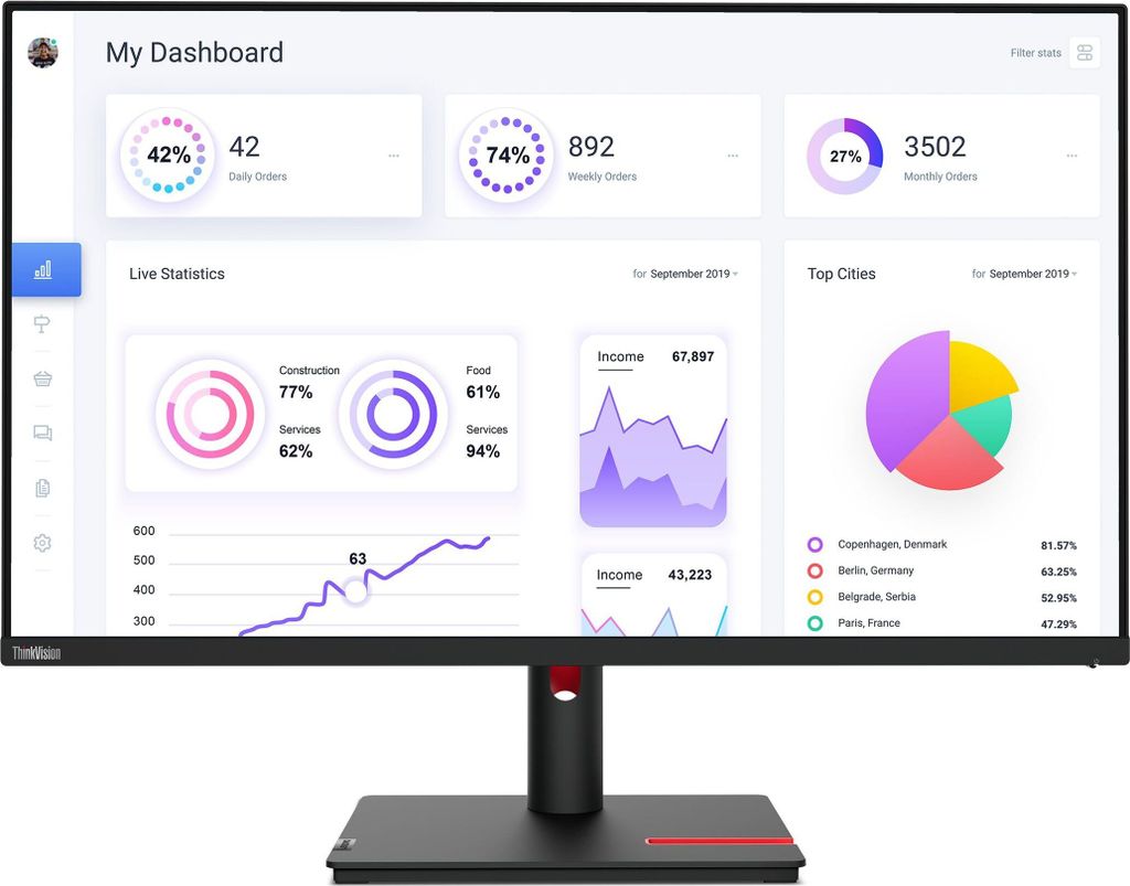 Lenovo ThinkVision T32p-30, 80 cm (31.5"), 3840 x 2160 px, Zdjęcie produktu 
