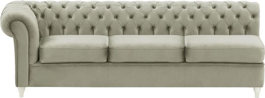 Chesterfield Modul - Dreisitziges Seitenelement, links (3L)-Velluto 17-white
