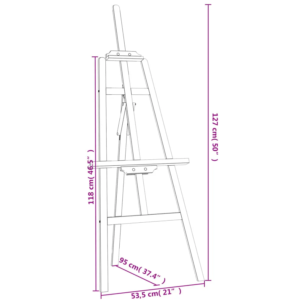 Chevalet en Bois de Pin Massif avec Structure Stable et Design Classique - 8