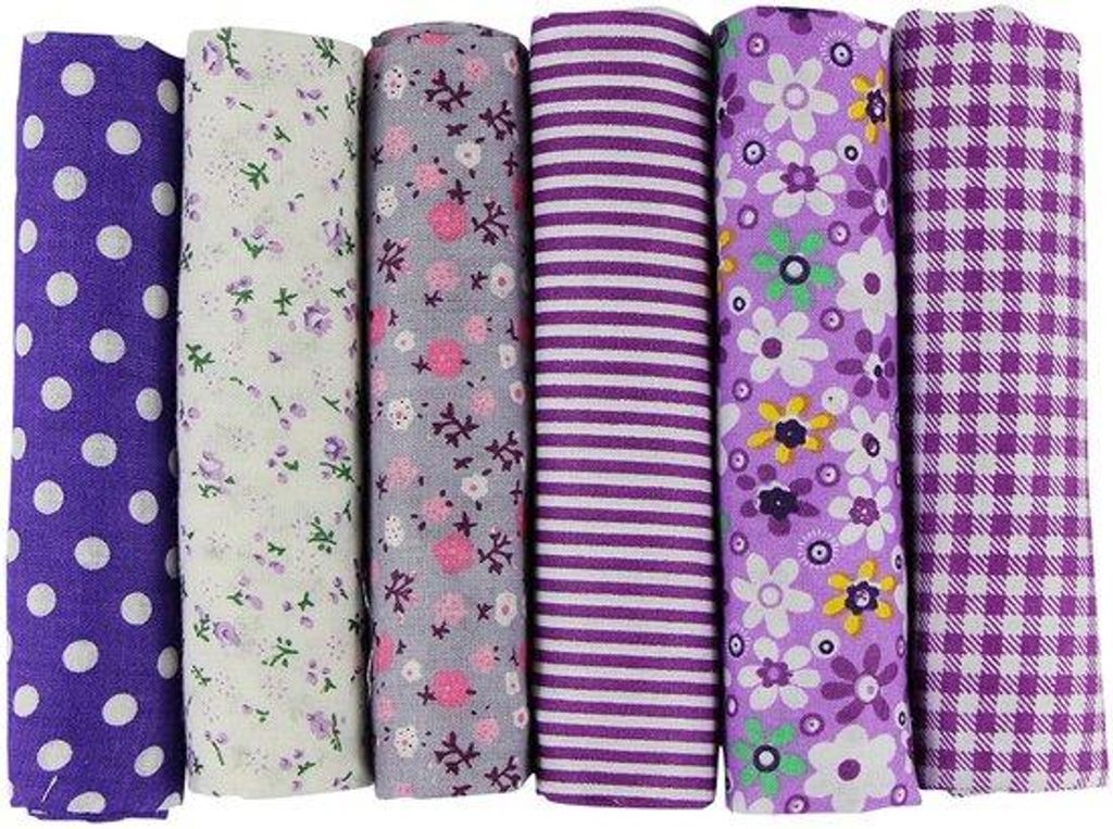50 x 50 cm stoffenpakketten katoenen doek DIY handgemaakte naai-quiltstof katoenen stof diverse Designs (paars)