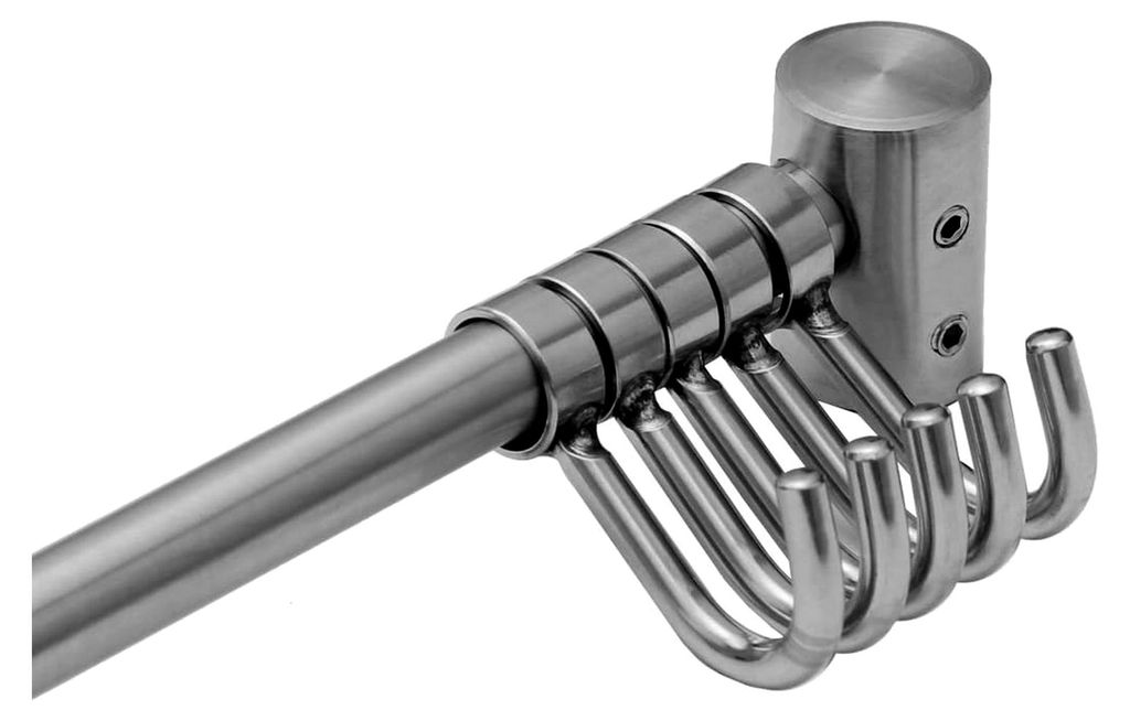 Hakenleiste aus Edelstahl für Küche und Bad – Modern und rostfrei | Wand-Handtuchhalter mit 5-10 Haken | Utensilienhalter für Flur und Gardero...