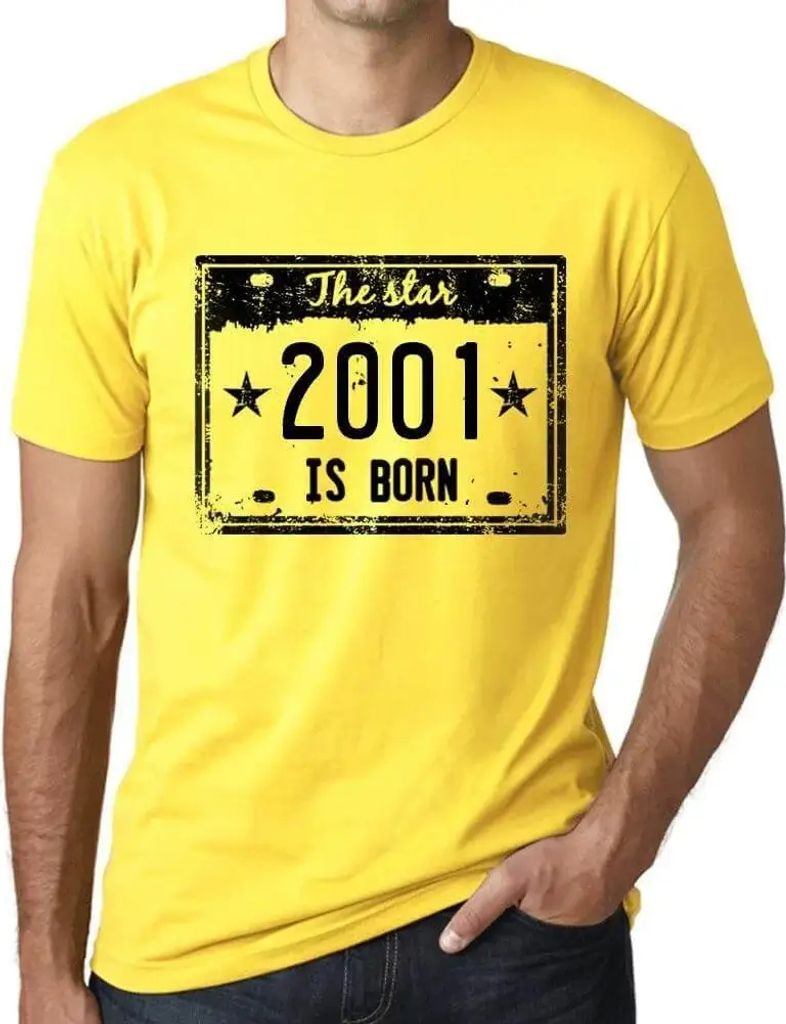 Herren Grafik T-Shirt Der Stern wird 2001 geboren – The Star Is Born in 2001 – Geschenk 23. Geburtstag Jahrestag 23 Jahre Jubiläum 23 Jährige...