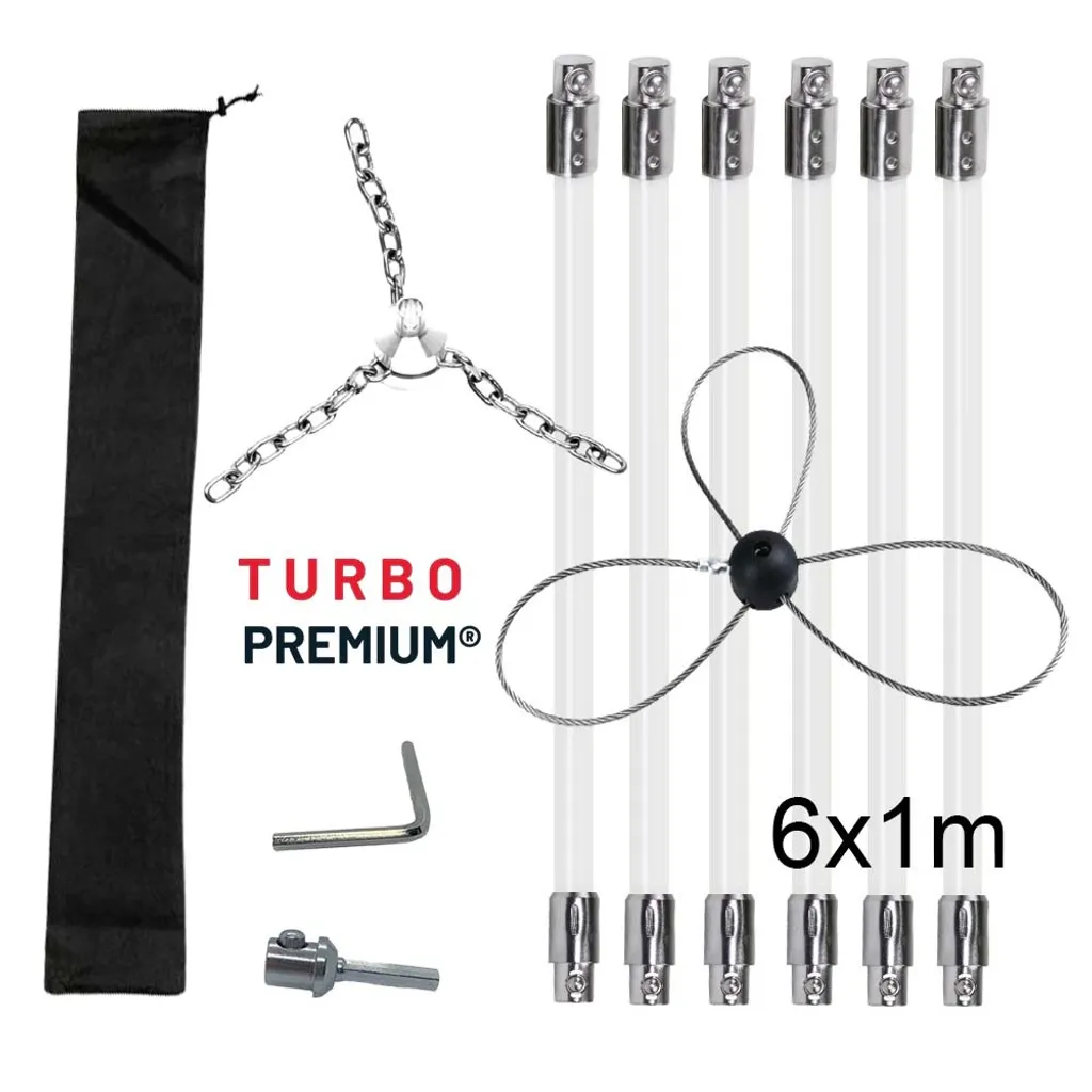 Sistema di Pulizia Canna Fumaria TURBO Premium® - Cavo 6M e Catena