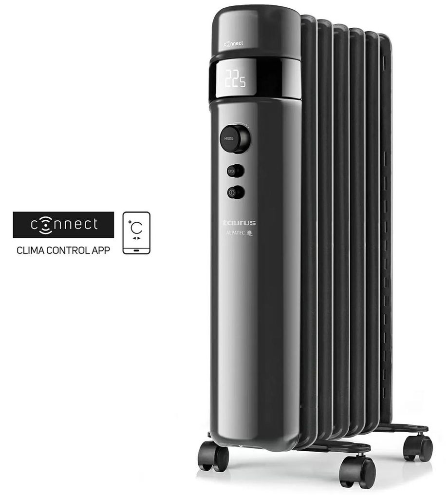 Radiatore a bagno d'olio collegato 1500w nero Taurus Immagine del prodotto 