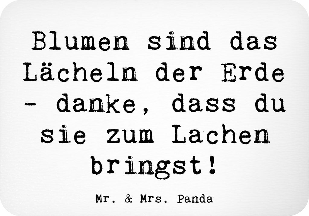 Mr. & Mrs. Panda magnet Spruch Florist Erde Lächeln - Weiß - Geschenk, Blumenüberraschung, zettelhalter, Anerkennung, Danke sagen, haftmagnet, B...