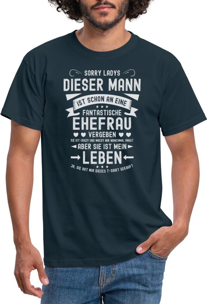 Spreadshirt Ehemann Geschenk Witzig Spruch Hochzeitstagsgeschenk Hochzeitstag Männer T-Shirt, L, Navy