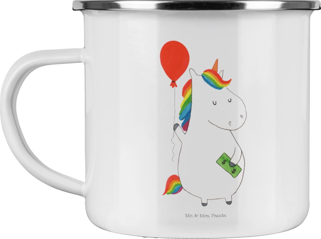 Mr. & Mrs. Panda metallbecher Einhorn Luftballon - Weiß - Geschenk, Haferl, Unicorn, Teetasse, Pott, Geld, Kaffeepott, Freundin, Freude, becher em...