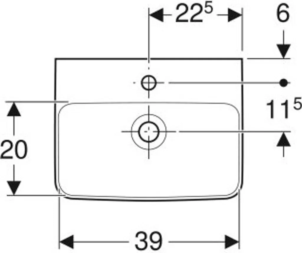 Geberit Renova Plan 45x34 Lavabo Piccolo: Ceramica 501.625.00.1 Prezzo - 2