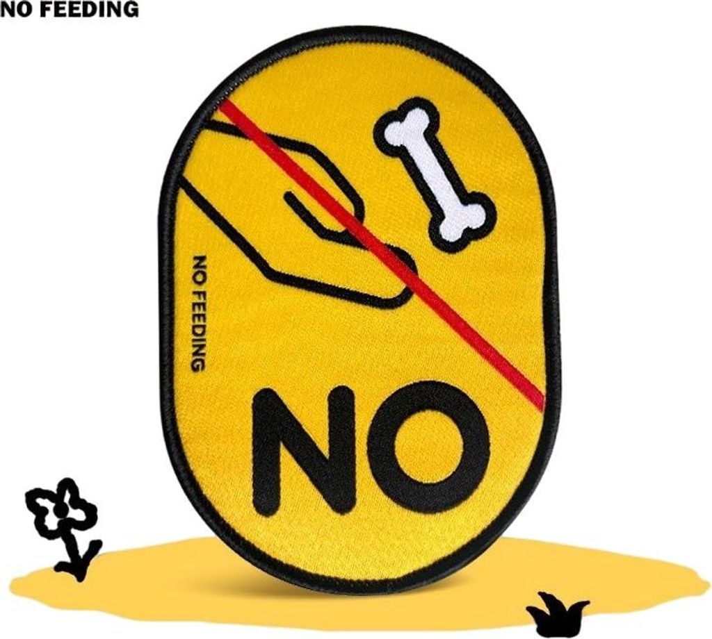 INF Keine Fütterung Haustierleine Patch - Warnhinweis mit Klettverschluss