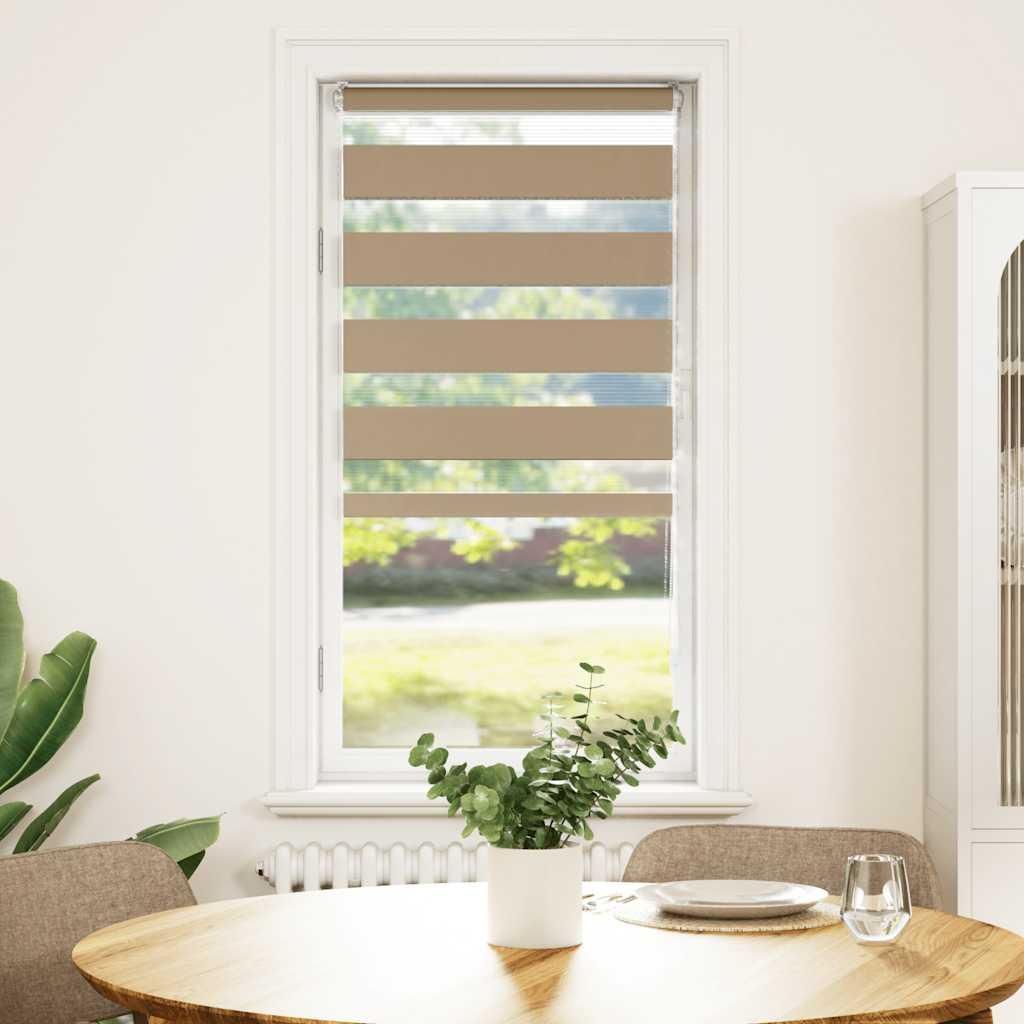 vidaXL Doppelrollo Sandbraun 55x150 cm Stoffbreite 50,9 cm Polyester