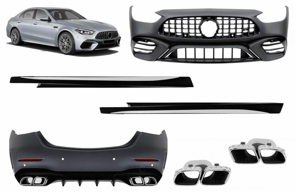 Bodykit für Mercedes C-Klasse W206 Limousine 2021- C63 Design Stoßfänger Seitenschweller.