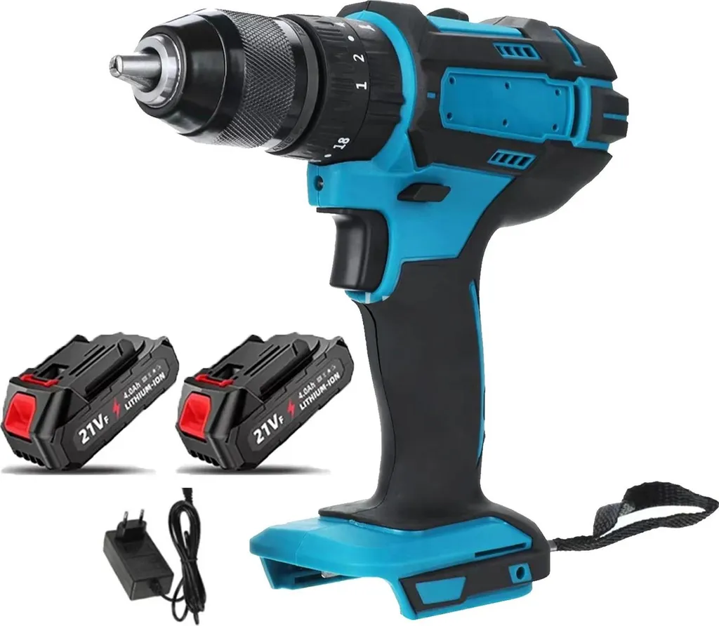 Trapano Avvitatore 520Nm Professionale Brushless con 2 Batterie 18V EU