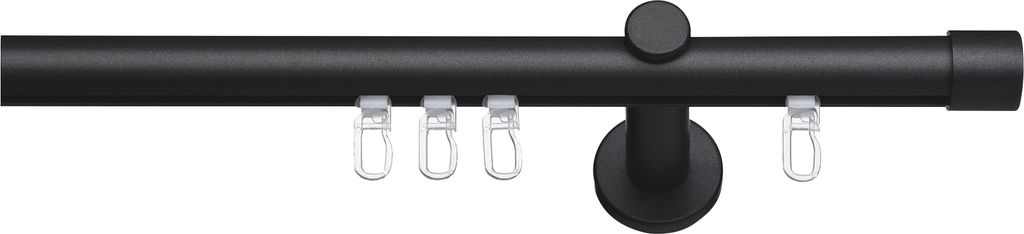 SN Deco - Innenlaufgarnitur Brest, 19 mm, 1-Lauf, schwarz, 300 cm (2x150 cm inkl. Verbinder)