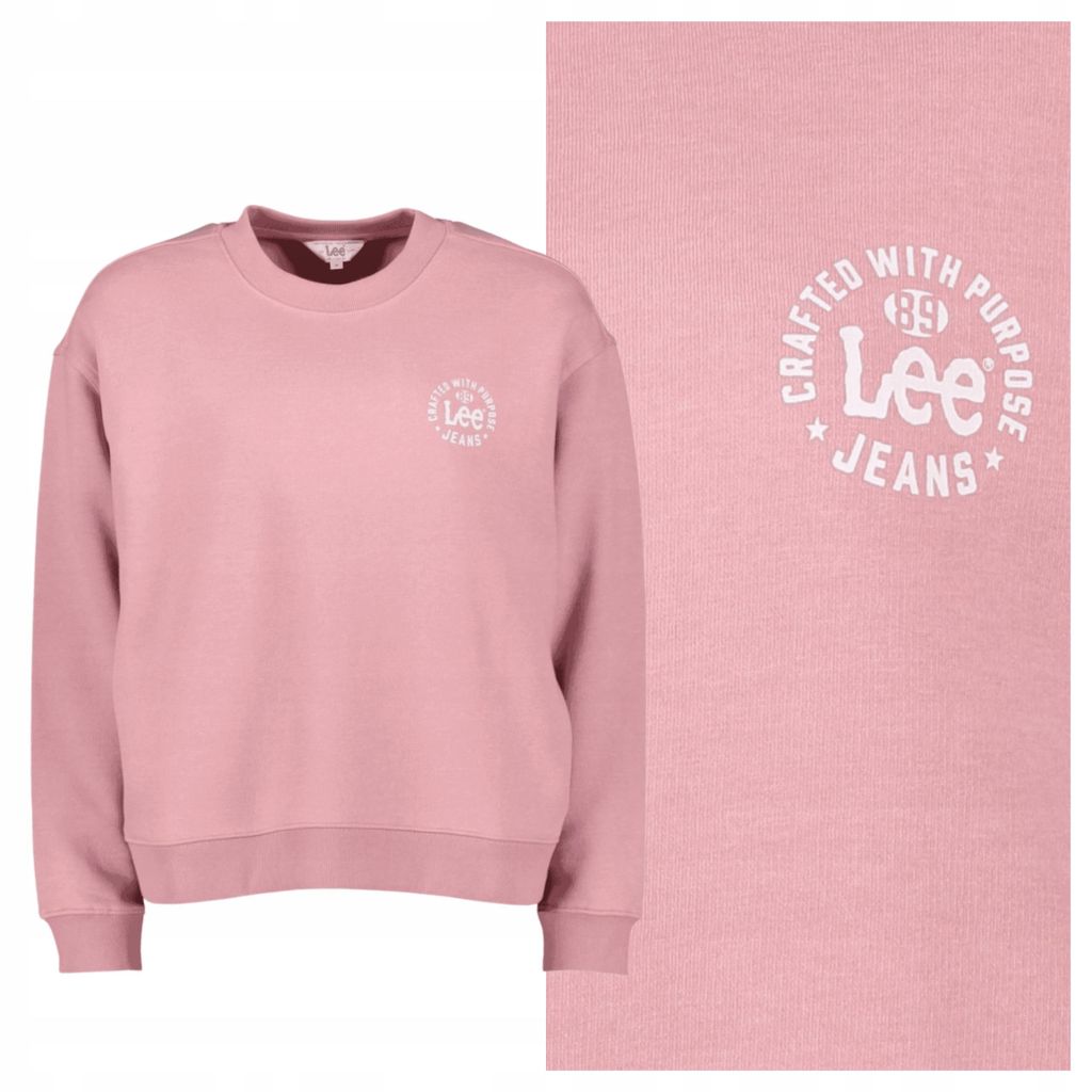 Lee | Damen-Pullover mit Rundhalsausschnitt, Baumwolle, Rosa, Größe M