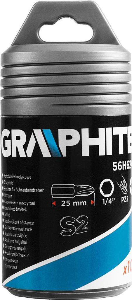 Punte per cacciavite GRAPHITE PH2 x 25 mm, 100 pz. Immagine del prodotto 