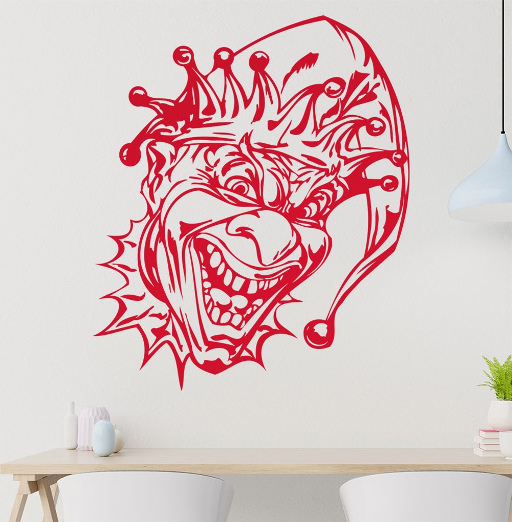 Harlekin Wandtattoo in 6 Größen - Wandaufkleber Wall Sticker - Dekoration, Küche, Wohnzimmer, Schlafzimmer, Badezimmer